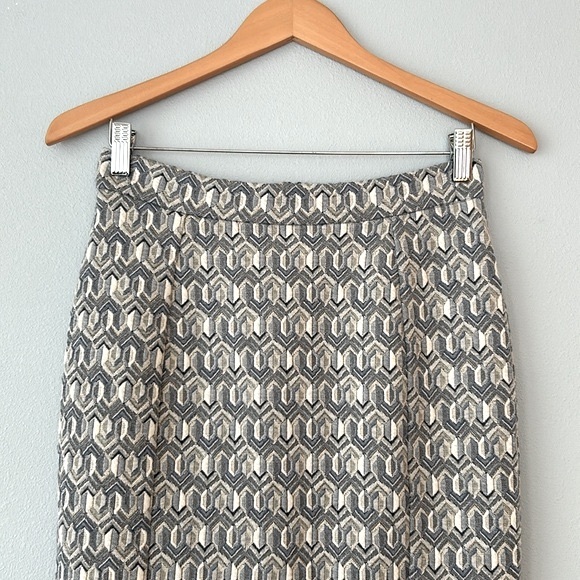 Anthropologie • Maeve Emmy Blue Gray Gold Textured Pencil Skirt Size Small - Picture 16 of 17